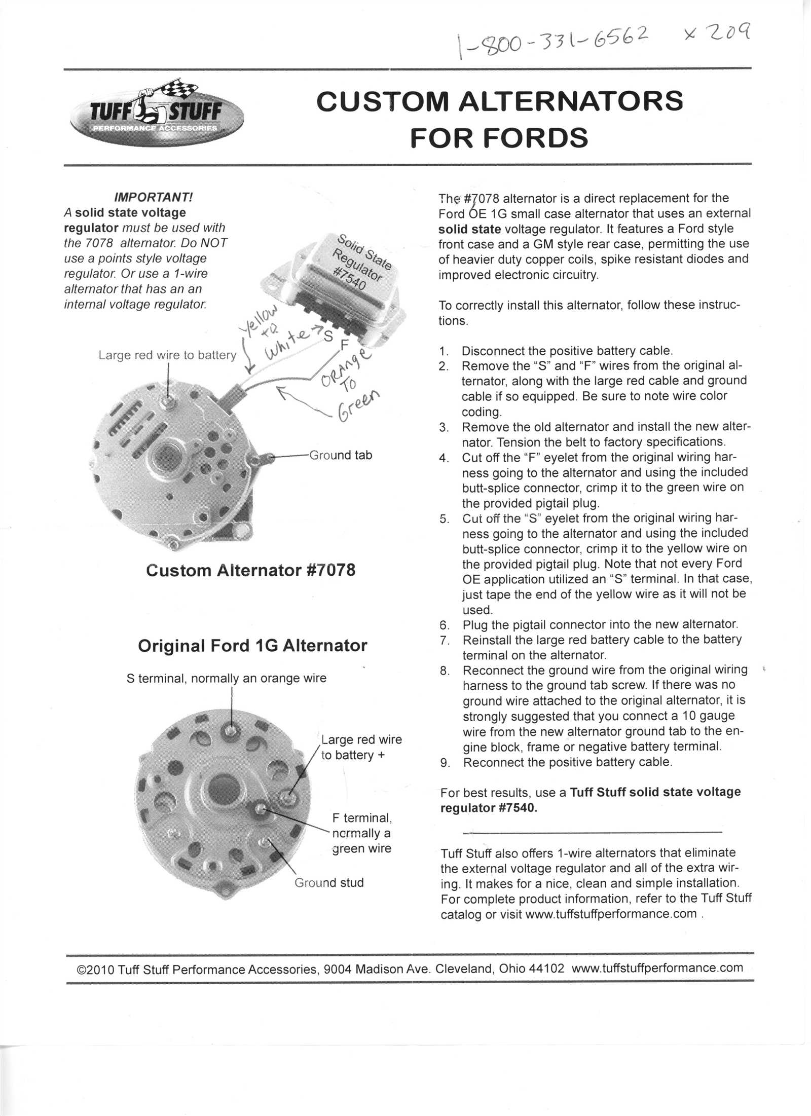 ford alternator wiring diagram internal regulator