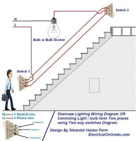 two way switches wiring diagram