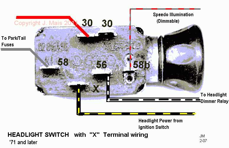 headlight dimmer switch wiring diagram