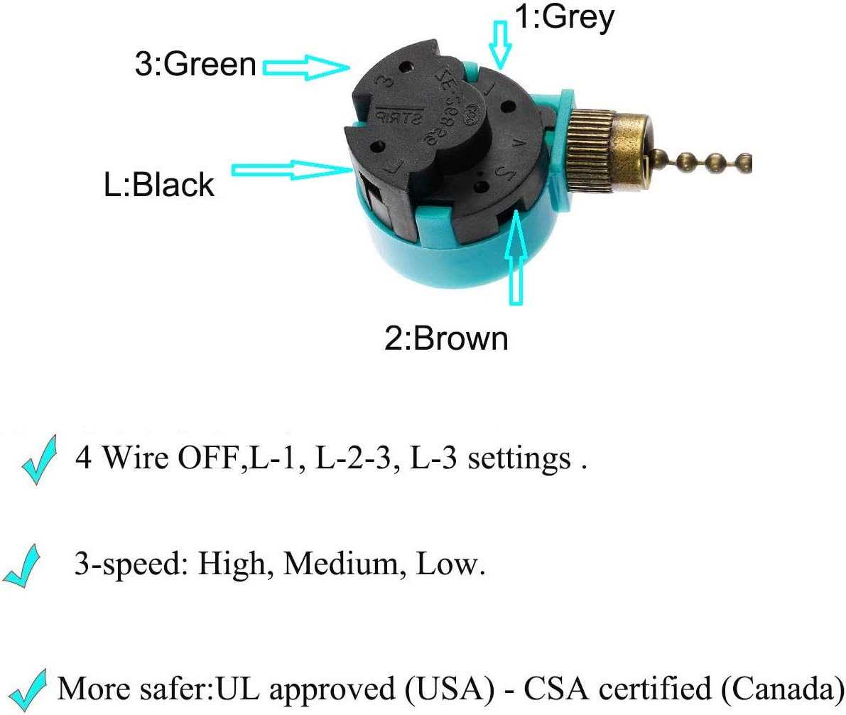 hunter 4 wire ceiling fan switch wiring diagram