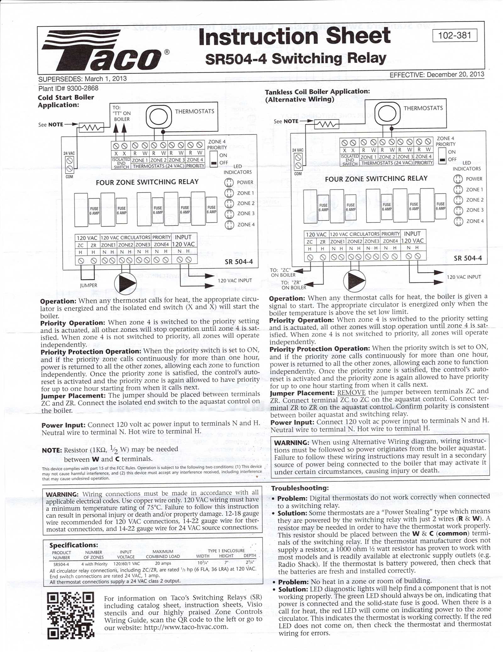 taco sr504 wiring diagram