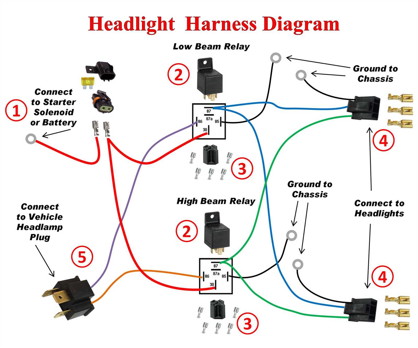 headlamp relay wiring diagram