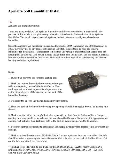 aprilaire 550 humidifier wiring diagram