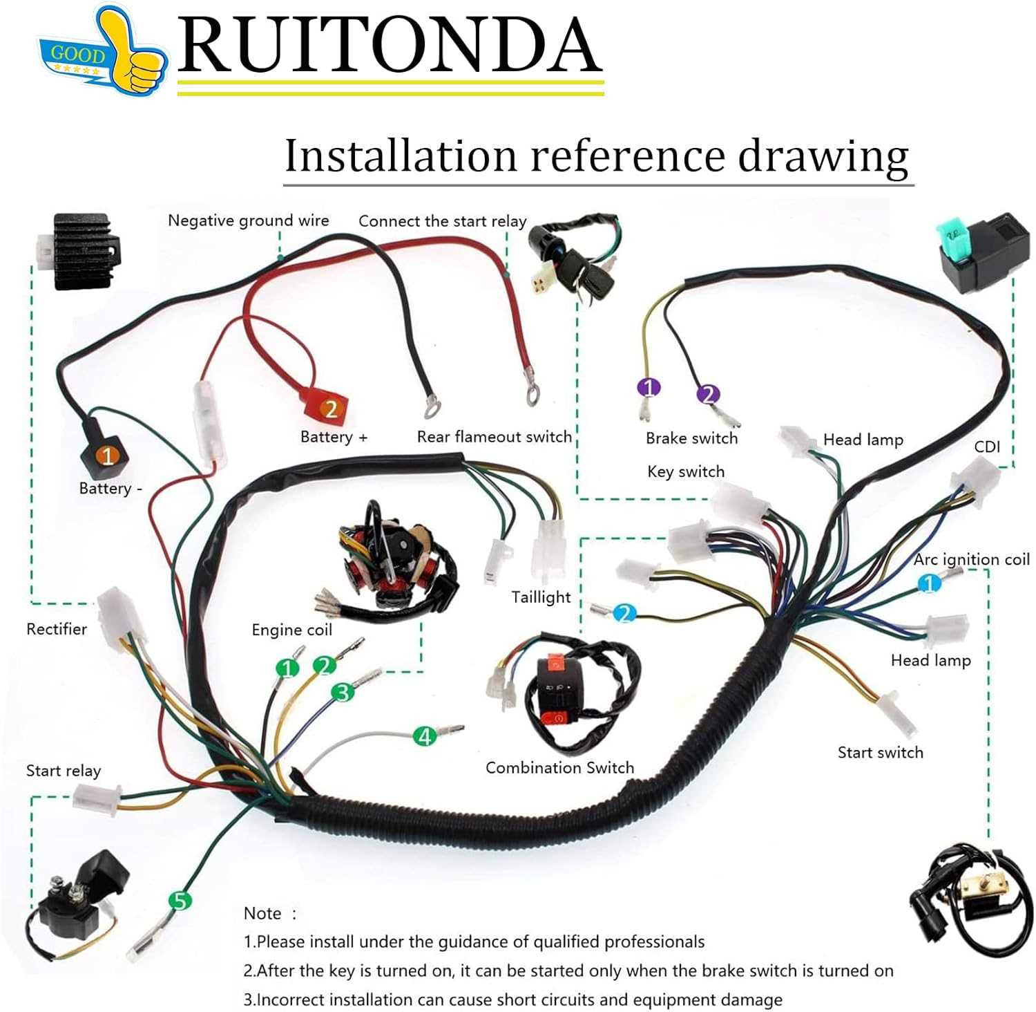 150cc chinese scooter wiring diagram