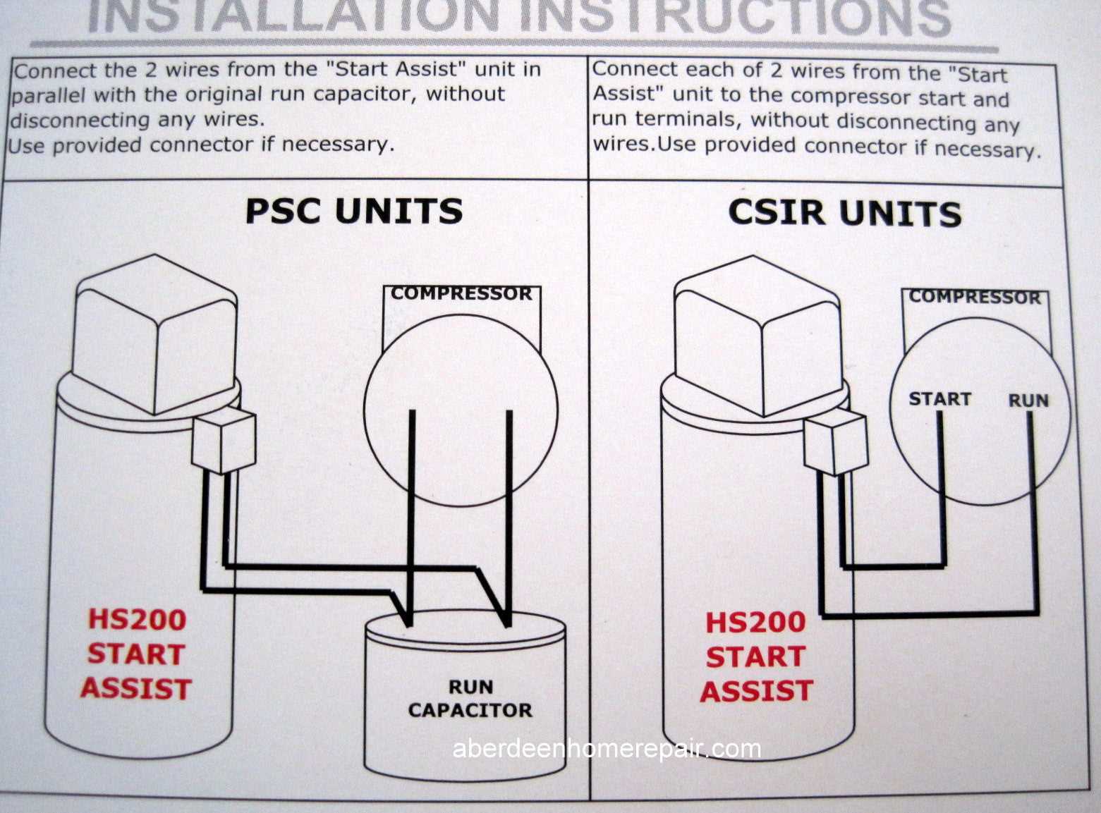 hard start capacitor wiring diagram