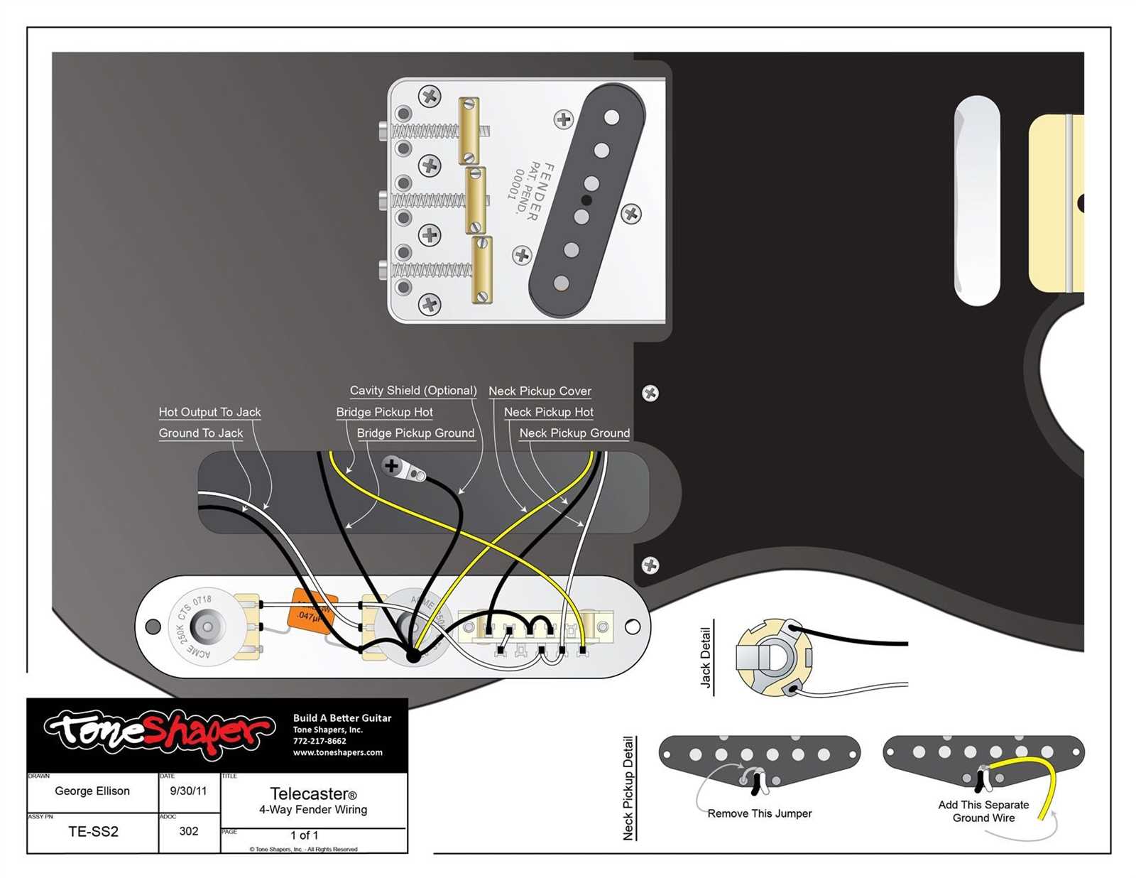 wiring diagram for fender telecaster