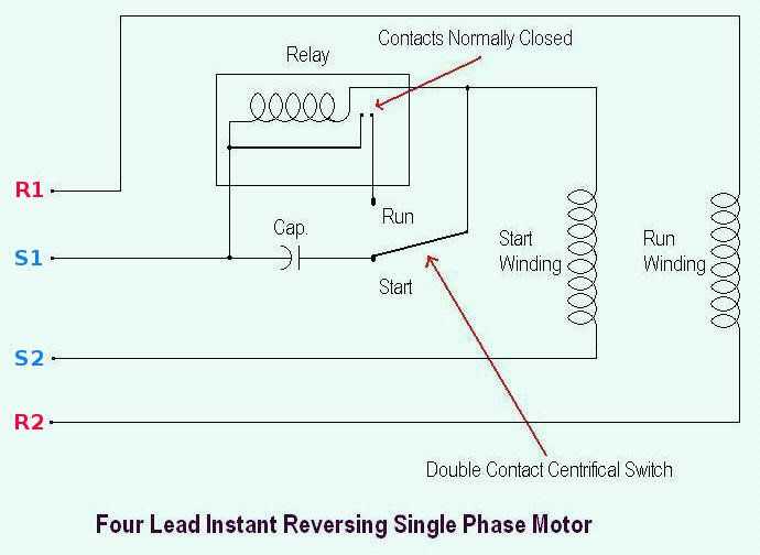 reversing single phase motor wiring diagram