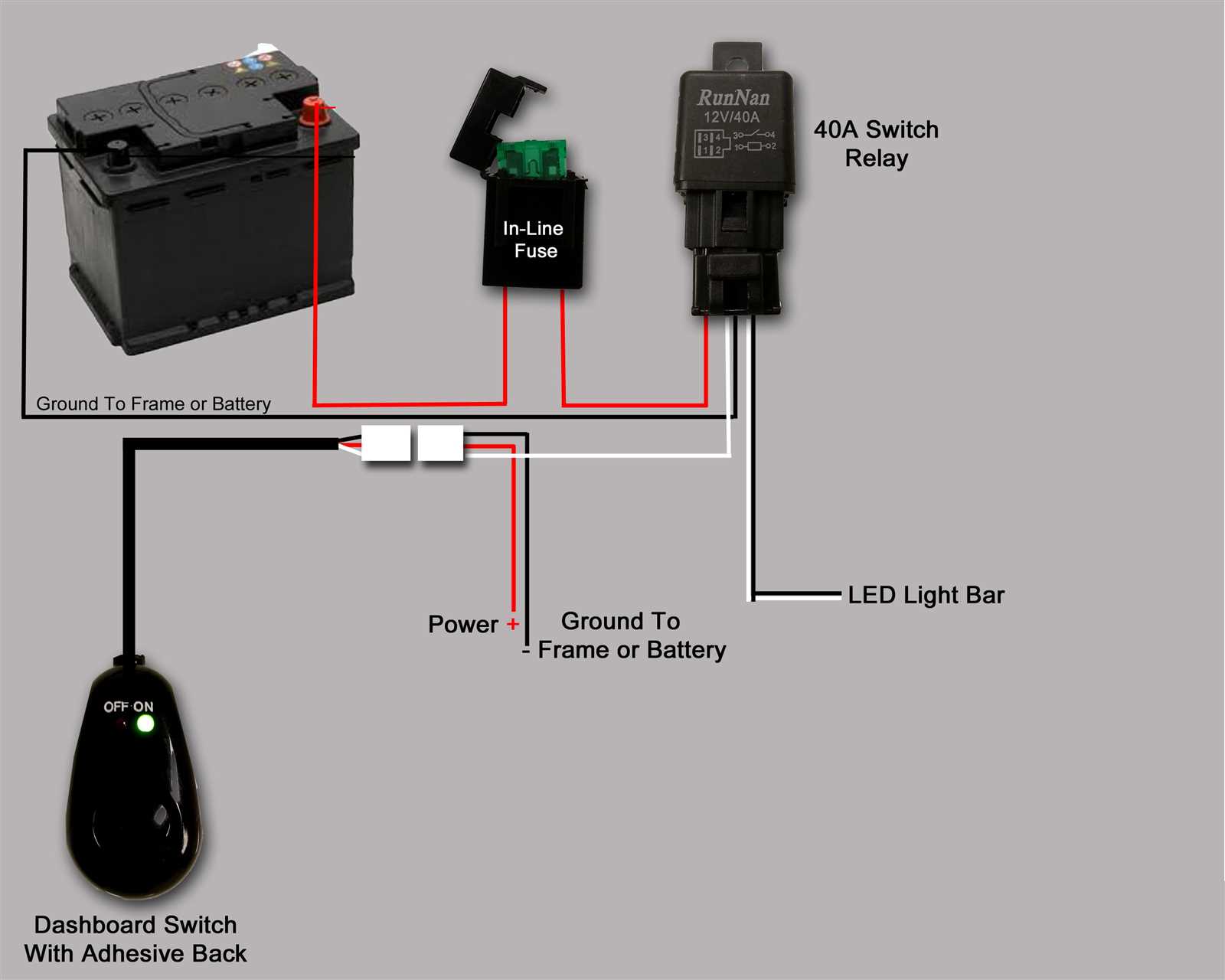 led light wiring diagram with switch