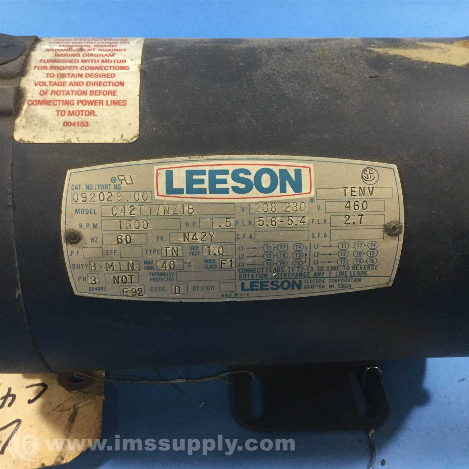 leeson electric motor wiring diagram