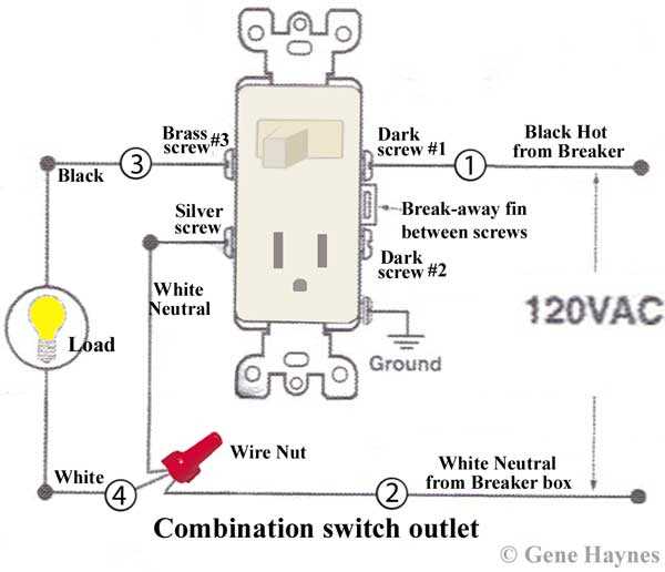 wiring diagram for switch and outlet