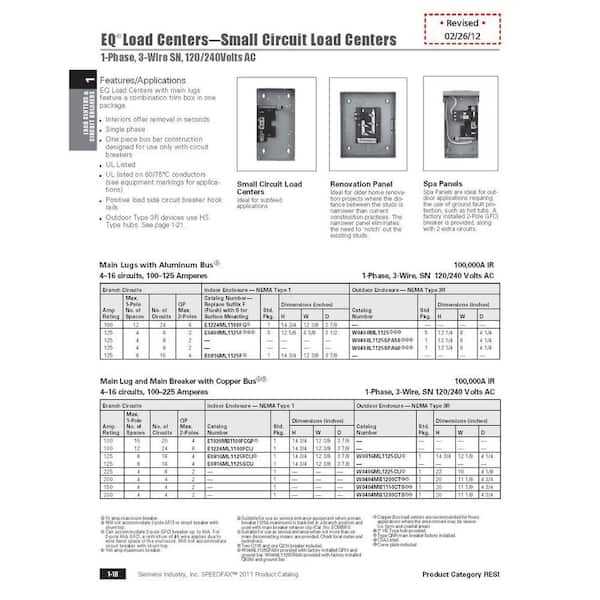 siemens outdoor load center wiring diagram