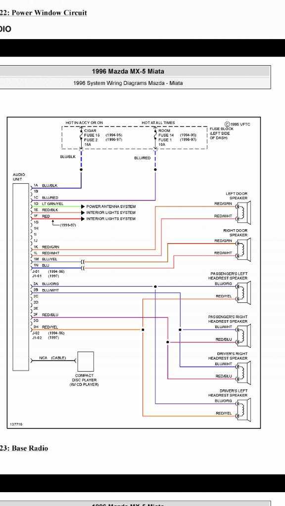 na miata radio wiring diagram