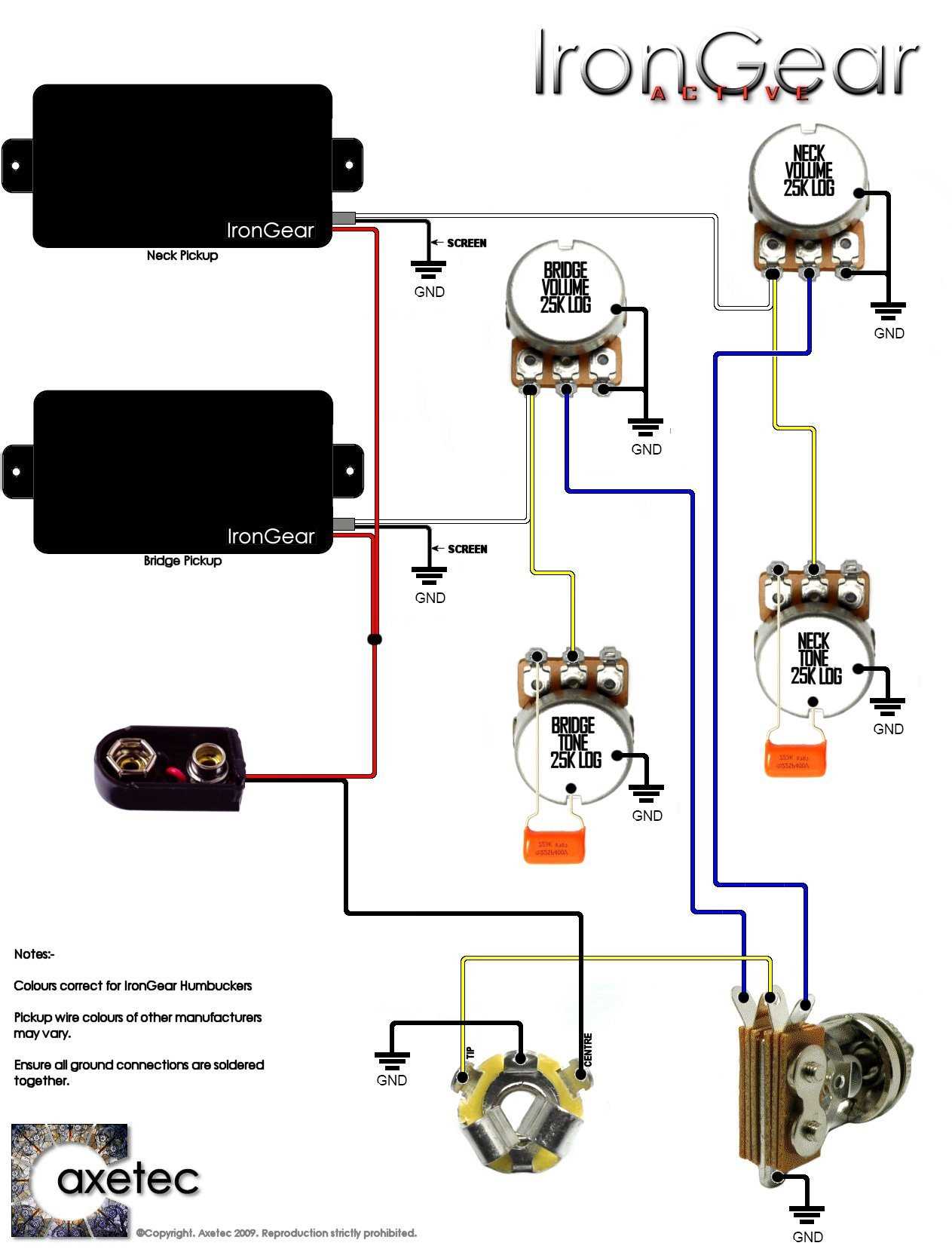 wiring diagram humbucker pickup