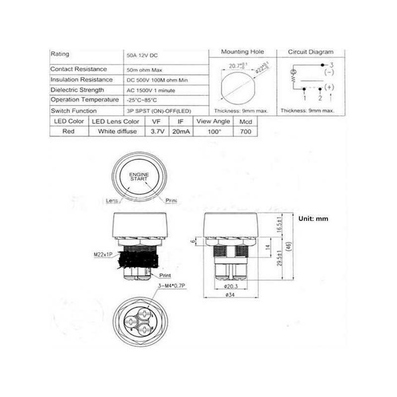 wiring diagram for push button start