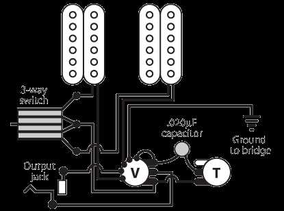 2 humbucker 1 volume 1 tone wiring diagram