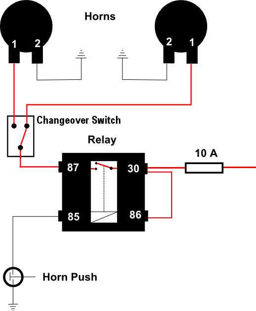 push button horn wiring diagram