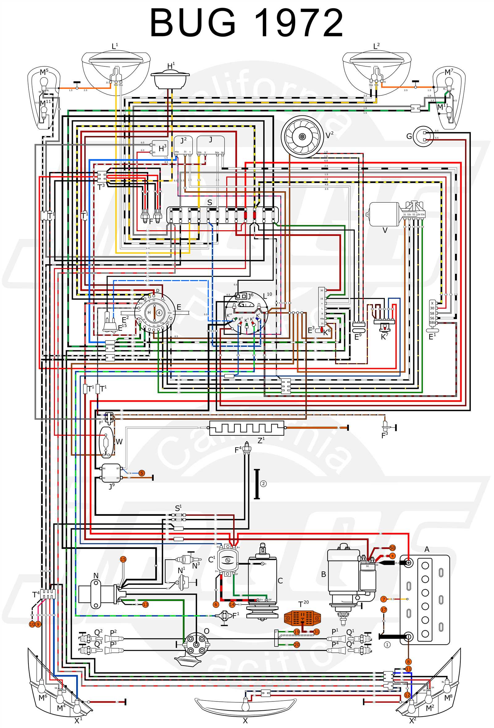 72 vw beetle wiring diagram