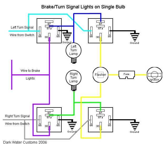 brake light and turn signal wiring diagram