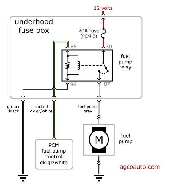 pin fuel pump relay wiring diagram