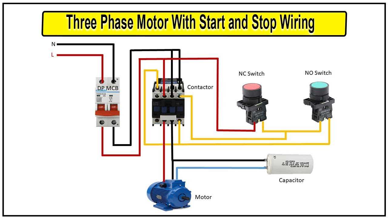 wiring diagram for motor starter 3 phase