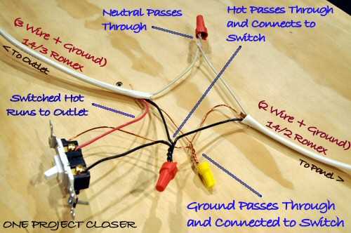 wiring diagram for switch and outlet