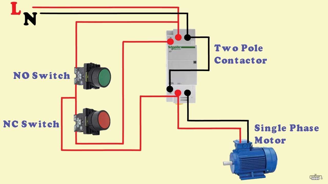 single phase lighting contactor wiring diagram