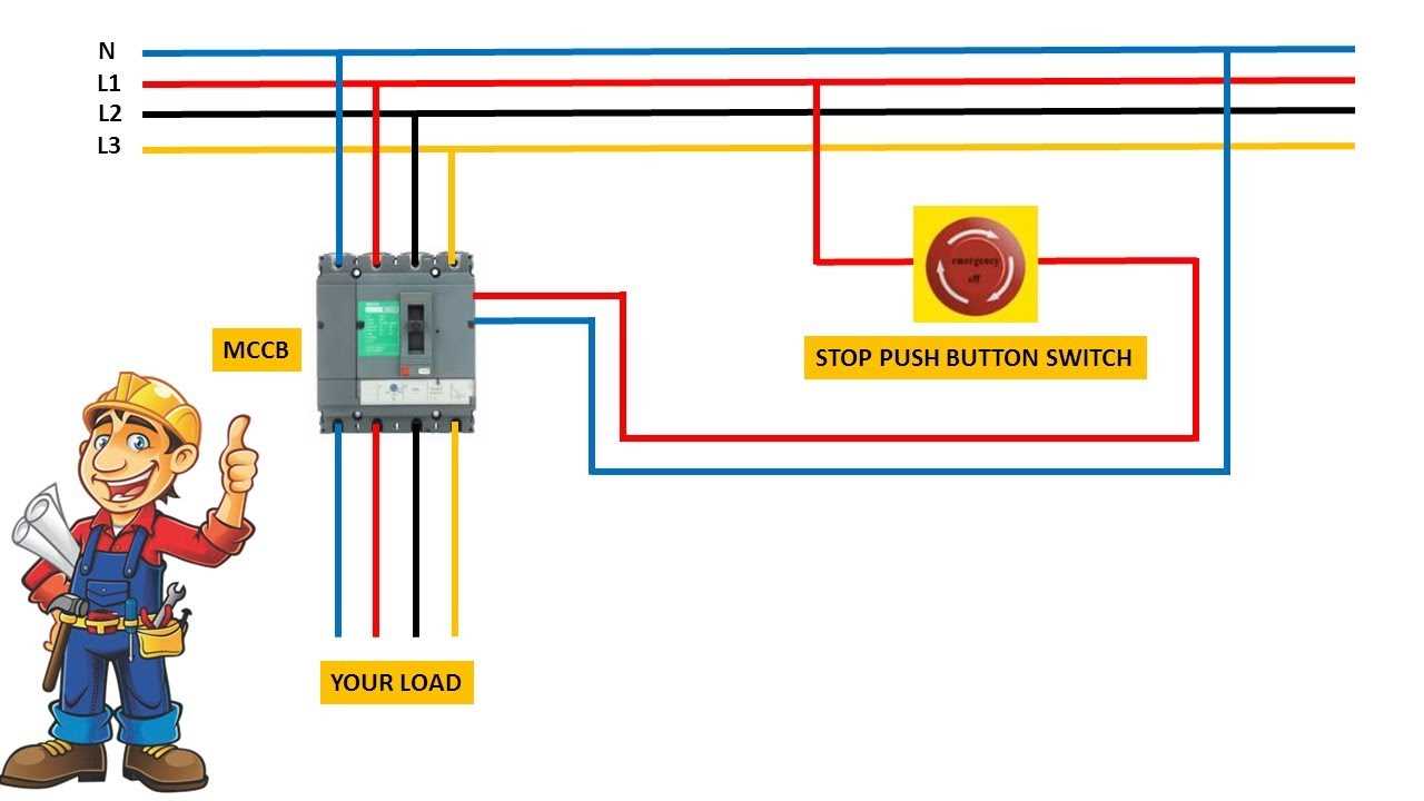 single pole shunt trip breaker wiring diagram