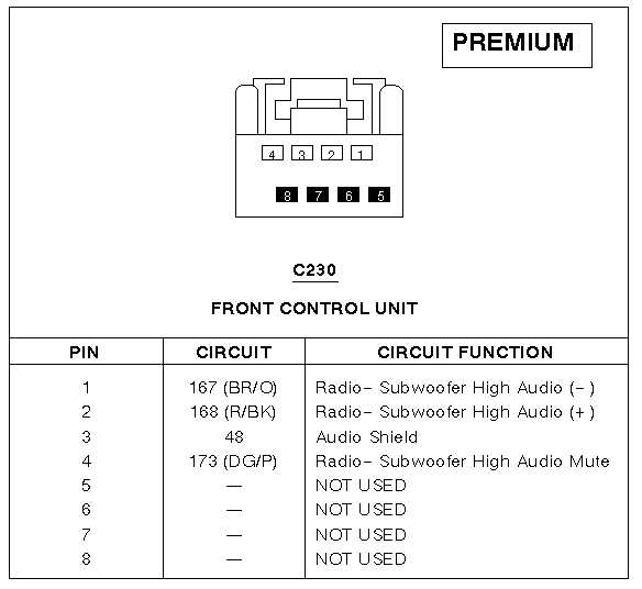 subwoofer ford factory amplifier wiring diagram