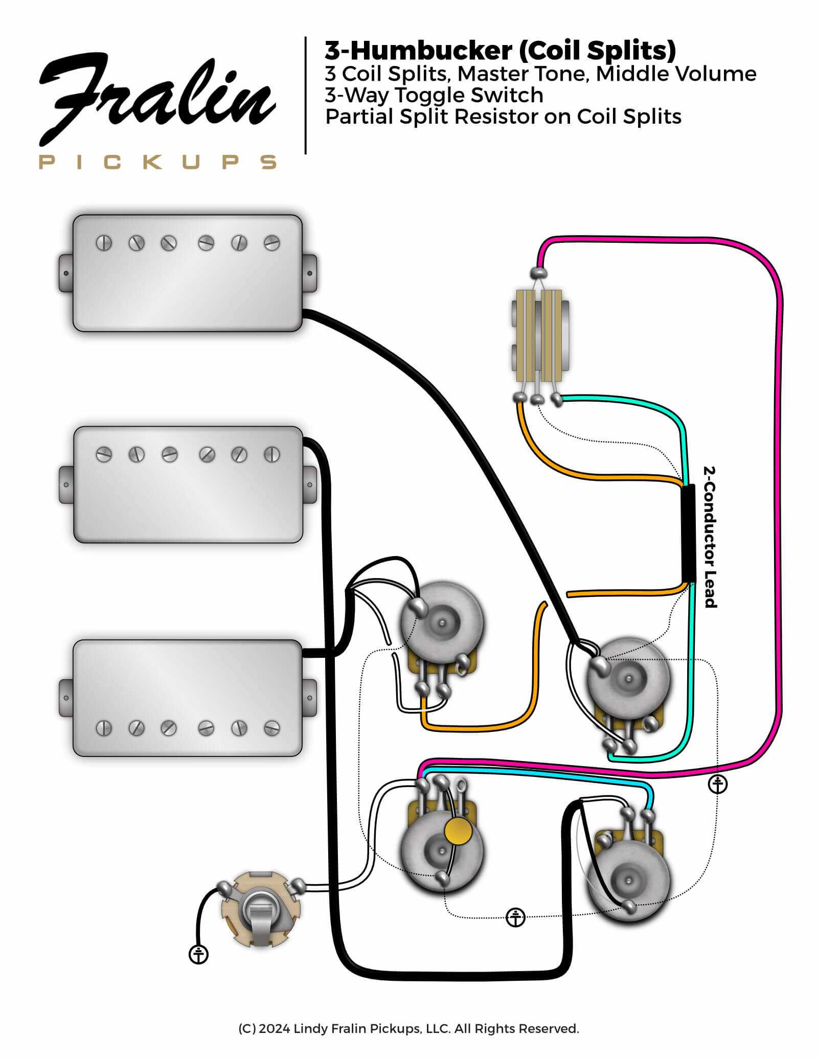 three humbucker wiring diagram