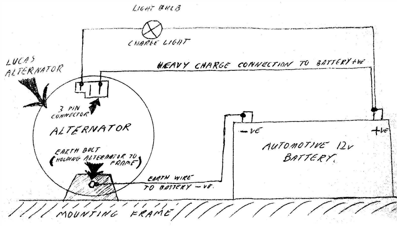 three wire 3 wire alternator wiring diagram