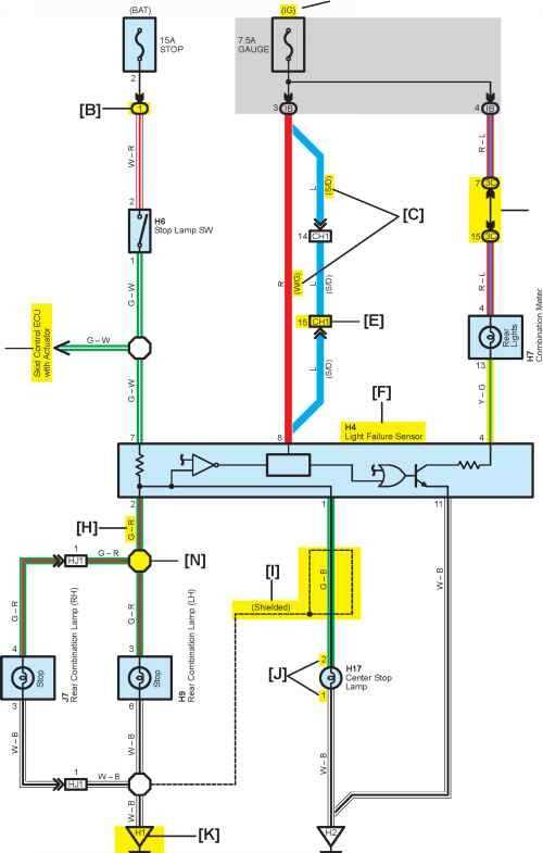 toyota headlight wiring diagram color codes