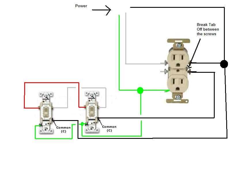 wiring diagram for switched outlet