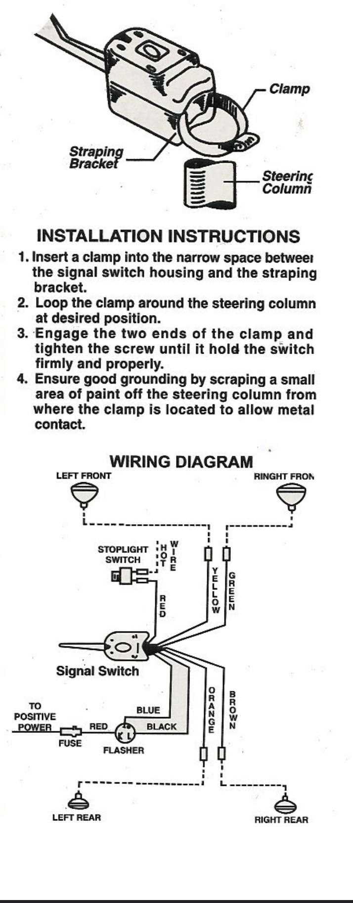 8 wire turn signal switch wiring diagram