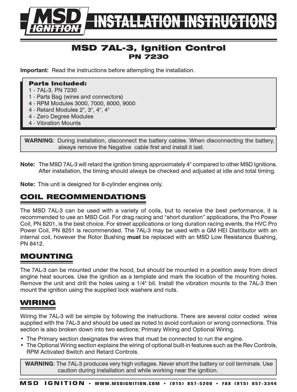 msd 7al3 wiring diagram