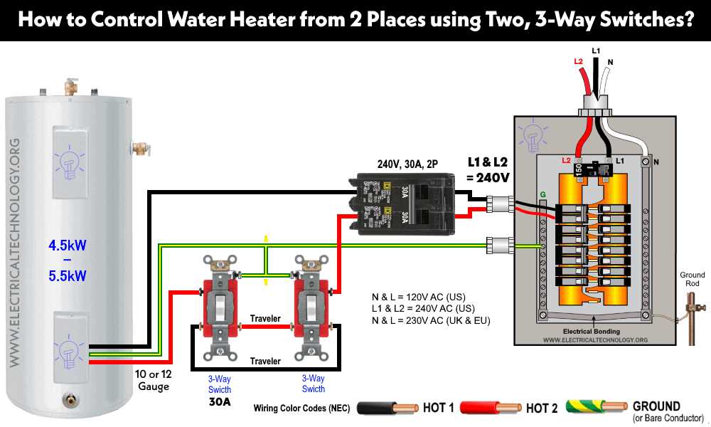 wiring diagram for dual element water heater