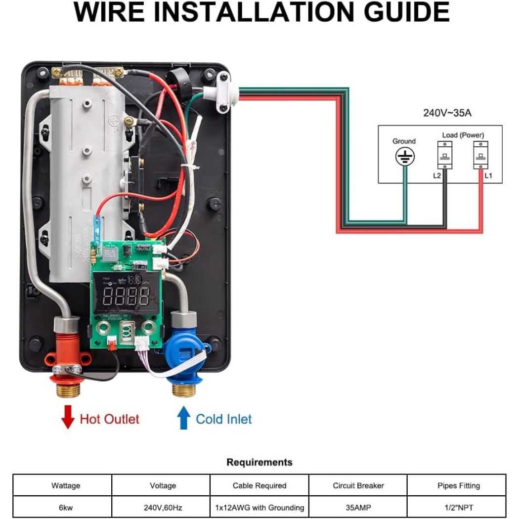 ecosmart tankless water heater wiring diagram