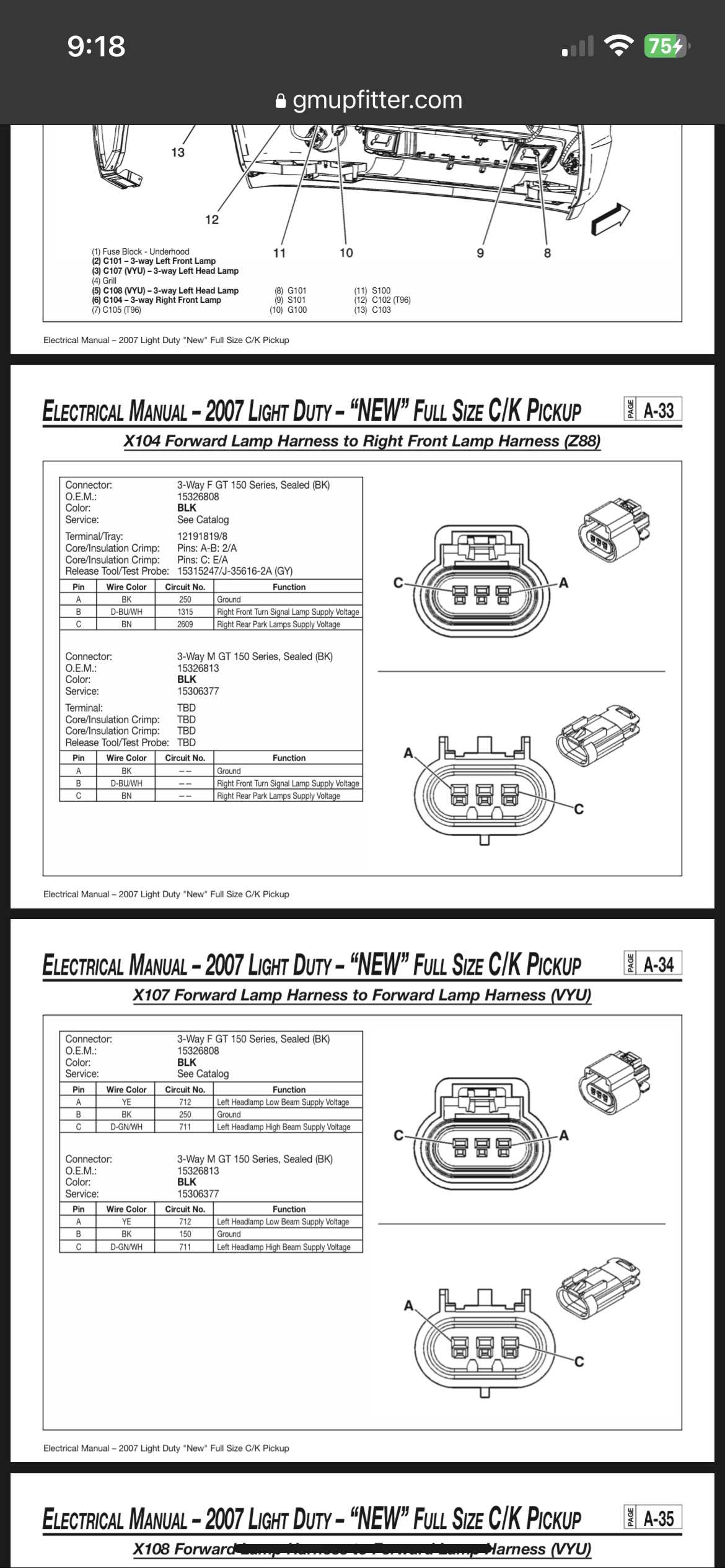 headlight wiring harness diagram