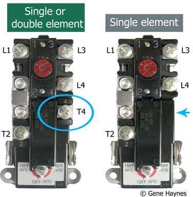 wiring diagram for dual element water heater