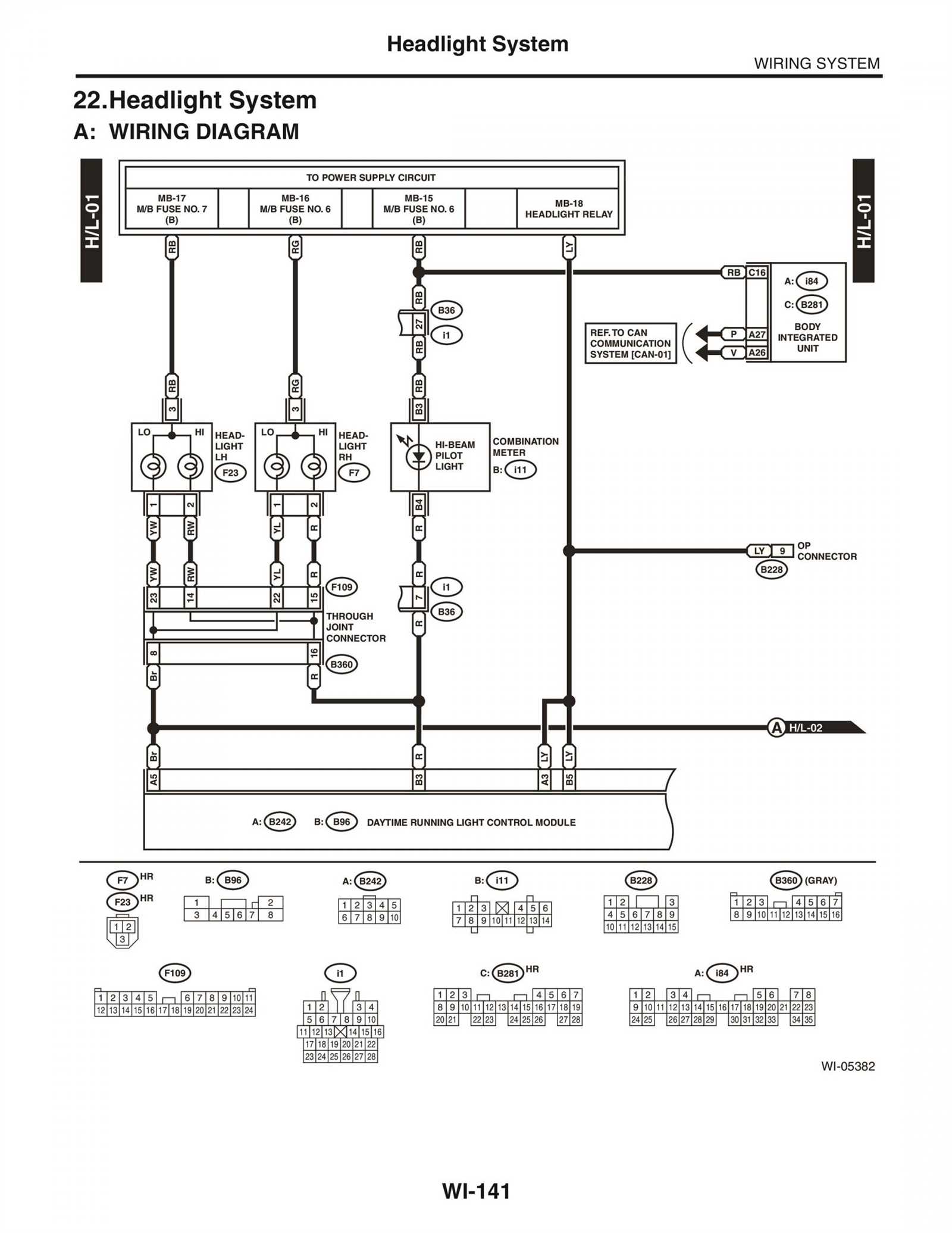 wiring diagram for headlights