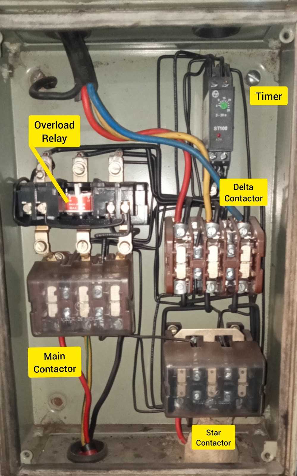 wiring diagram for motor starter 3 phase