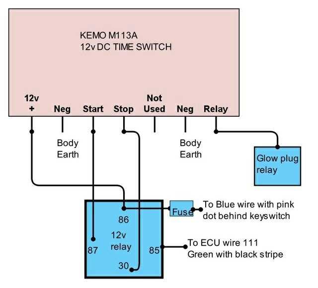 wiring diagram glow plug relay