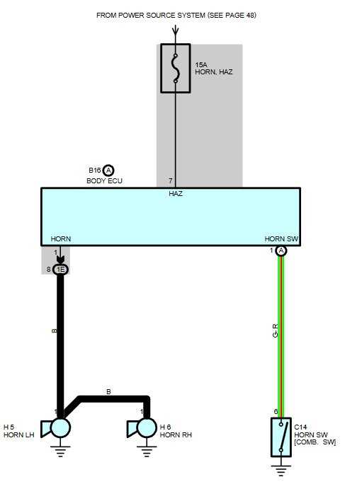 wiring diagram of horn