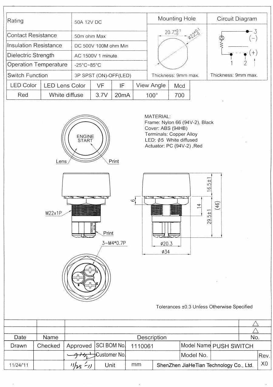 wiring diagram push button start