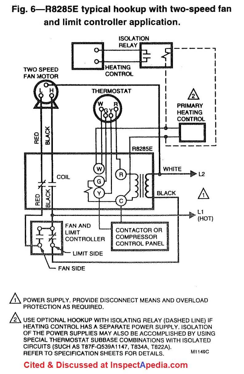 honeywell fan limit switch wiring diagram