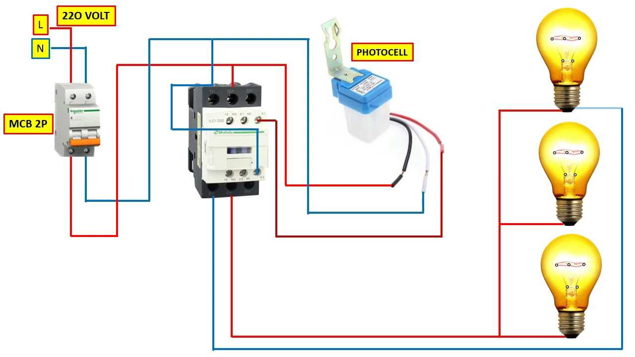 contactor diagram wiring lighting